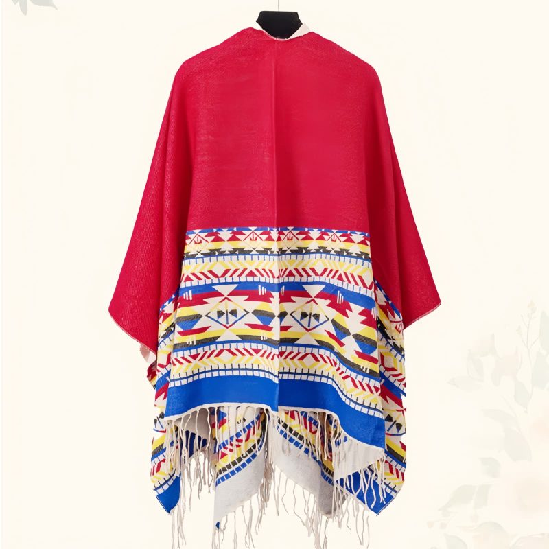 Tibetan Geometric Tassel Shawl Tibetan Geometric Tassel Shawl