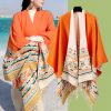 Tibetan Geometric Tassel Shawl Tibetan Geometric Tassel Shawl