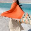 Tibetan Geometric Tassel Shawl Tibetan Geometric Tassel Shawl