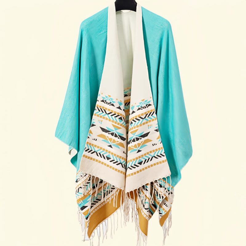 Tibetan Geometric Tassel Shawl Tibetan Geometric Tassel Shawl