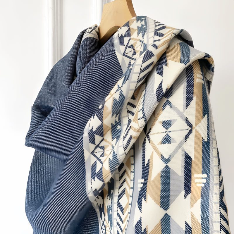 Tibetan Geometric Tassel Shawl Tibetan Geometric Tassel Shawl