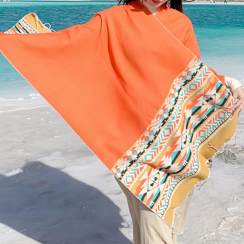 Tibetan Geometric Tassel Shawl Tibetan Geometric Tassel Shawl