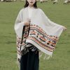 Tibetan Geometric Tassel Shawl Tibetan Geometric Tassel Shawl