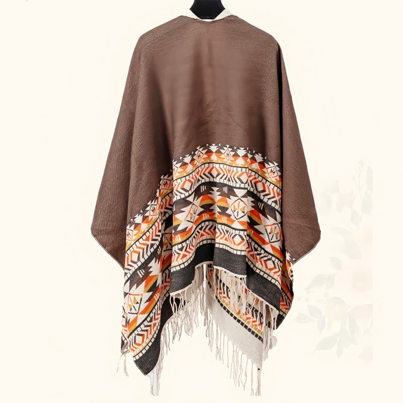 Tibetan Geometric Tassel Shawl Tibetan Geometric Tassel Shawl