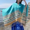 Tibetan Geometric Tassel Shawl Tibetan Geometric Tassel Shawl