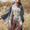 Tibetan Geometric Tassel Shawl Tibetan Geometric Tassel Shawl