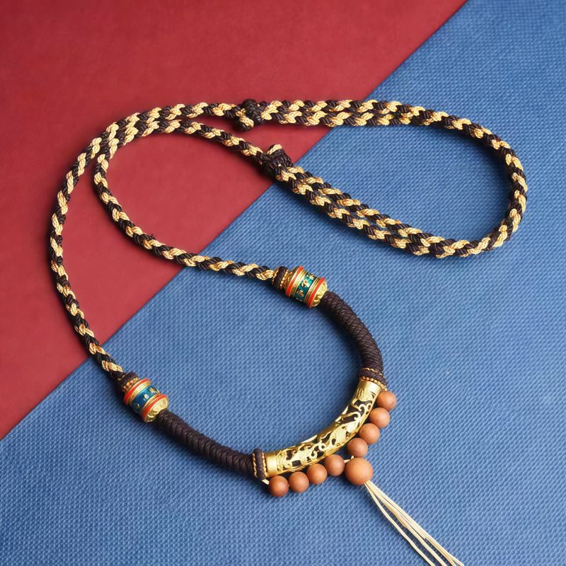 Tibetan King Kong Knot Om Mani Padme Hum Prayer Wheel Necklace Tibetan King Kong Knot Om Mani Padme Hum Prayer Wheel Necklace