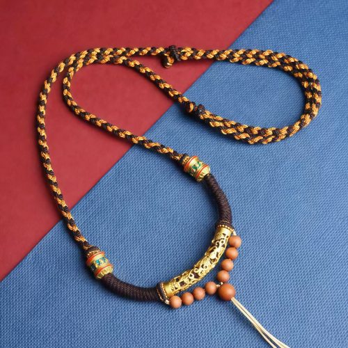 Tibetan King Kong Knot Om Mani Padme Hum Prayer Wheel Necklace Tibetan King Kong Knot Om Mani Padme Hum Prayer Wheel Necklace