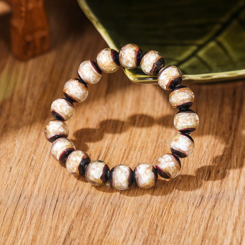 Pulsera Tibetana de Cristal Liuli para la Prosperidad y la Suerte Tibetan Liuli Glass Luck Wealth Bracelet
