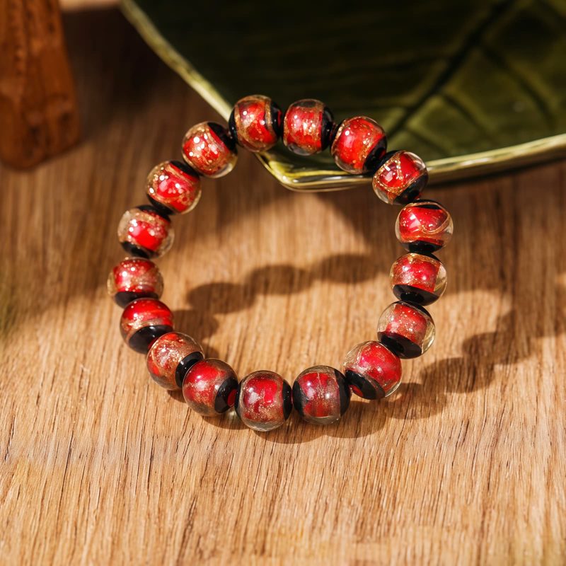 Pulsera Tibetana de Cristal Liuli para la Prosperidad y la Suerte Tibetan Liuli Glass Luck Wealth Bracelet