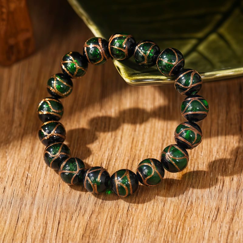 Pulsera Tibetana de Cristal Liuli para la Prosperidad y la Suerte Tibetan Liuli Glass Luck Wealth Bracelet