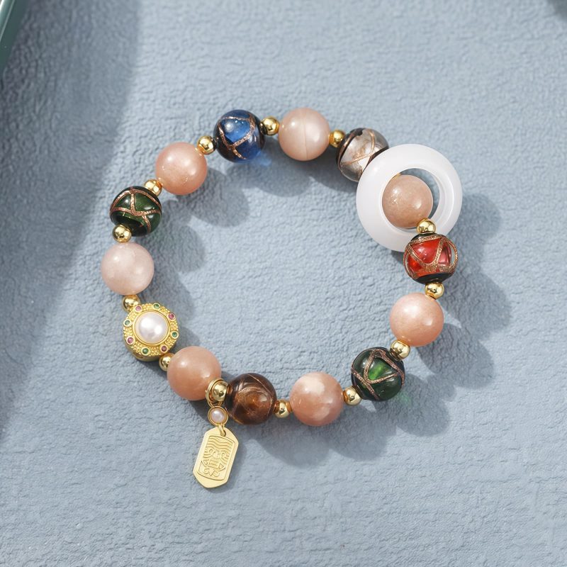 Tibetan Liuli Glass Om Mani Padme Hum Prayer Wheel Bracelet Tibetan Liuli Glass Om Mani Padme Hum Prayer Wheel Bracelet