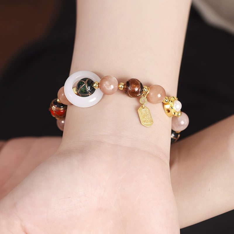 Tibetan Liuli Glass Om Mani Padme Hum Prayer Wheel Bracelet Tibetan Liuli Glass Om Mani Padme Hum Prayer Wheel Bracelet
