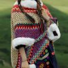 Tibetischer Streifenschal in Multicolor Tibetan Multicolored Striped Shawl