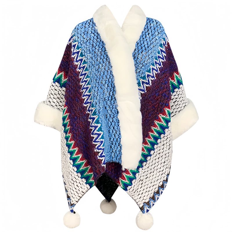 Tibetischer Streifenschal in Multicolor Tibetan Multicolored Striped Shawl