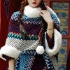 Tibetischer Streifenschal in Multicolor Tibetan Multicolored Striped Shawl