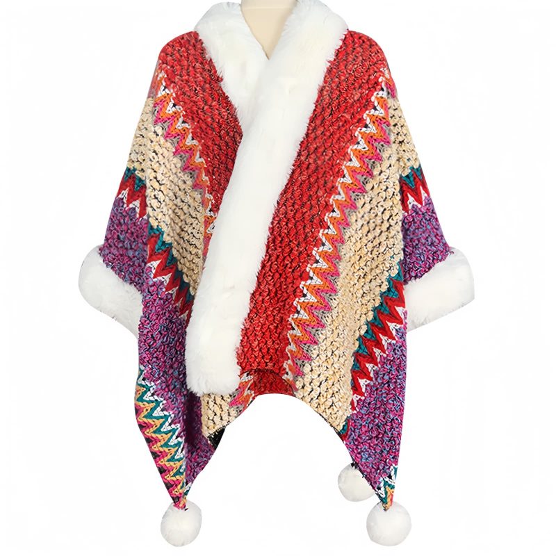 Tibetischer Streifenschal in Multicolor Tibetan Multicolored Striped Shawl