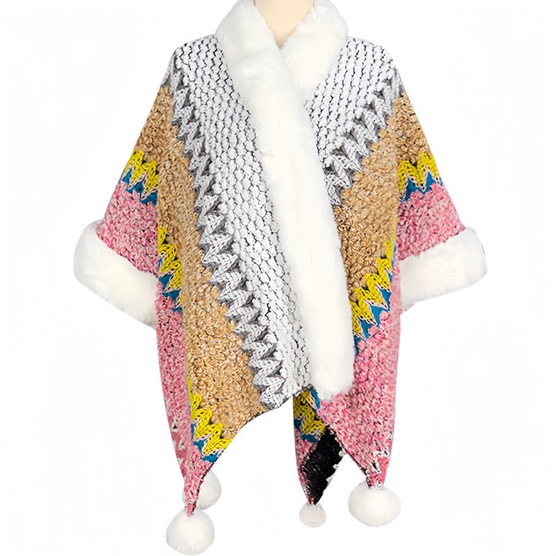 Tibetischer Streifenschal in Multicolor Tibetan Multicolored Striped Shawl