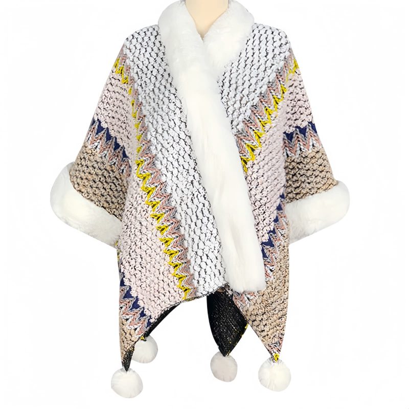 Tibetischer Streifenschal in Multicolor Tibetan Multicolored Striped Shawl