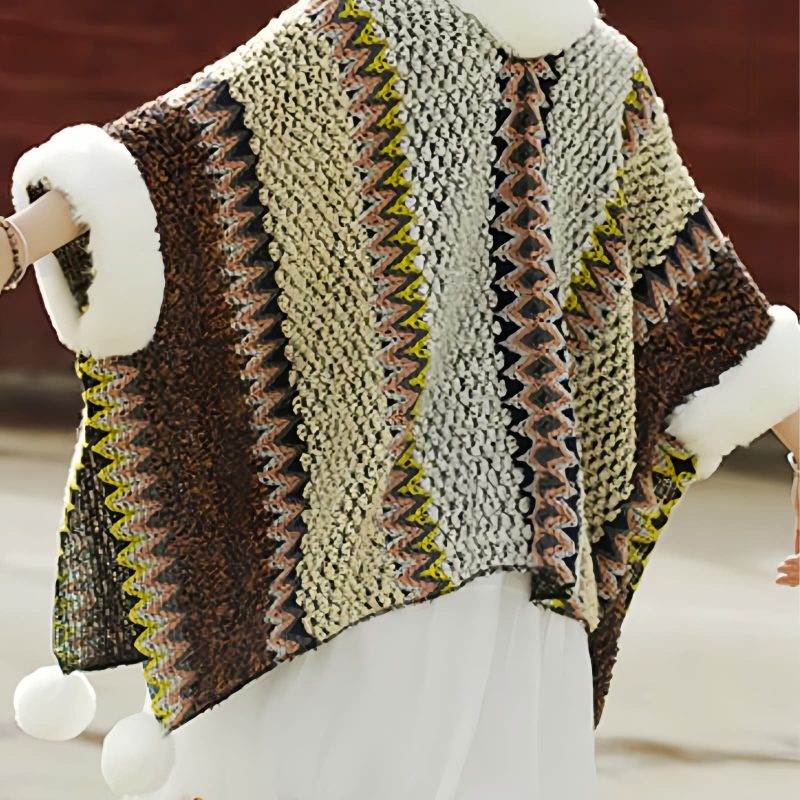 Tibetischer Streifenschal in Multicolor Tibetan Multicolored Striped Shawl