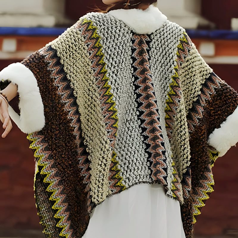 Tibetischer Streifenschal in Multicolor Tibetan Multicolored Striped Shawl