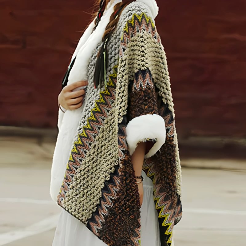 Tibetischer Streifenschal in Multicolor Tibetan Multicolored Striped Shawl