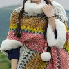 Tibetischer Streifenschal in Multicolor Tibetan Multicolored Striped Shawl