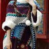 Tibetischer Streifenschal in Multicolor Tibetan Multicolored Striped Shawl