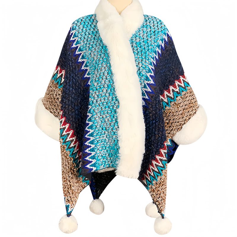 Tibetischer Streifenschal in Multicolor Tibetan Multicolored Striped Shawl