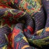 チベット風 牡丹唐草紋様 ショール Tibetan Polyester Peony Vine Shawl