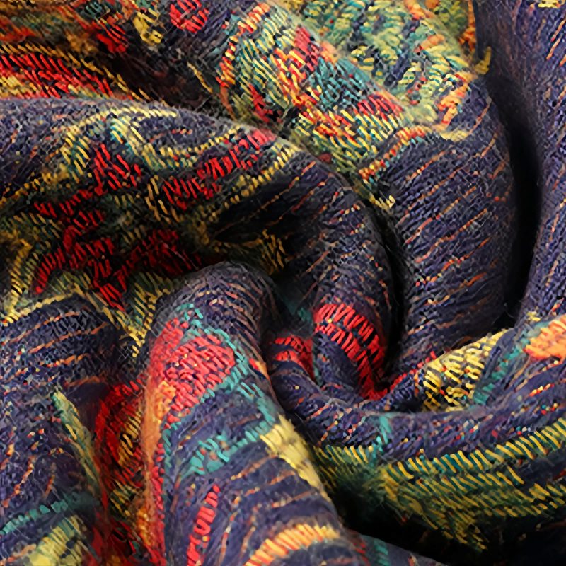 チベット風 牡丹唐草紋様 ショール Tibetan Polyester Peony Vine Shawl