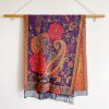 チベット風 牡丹唐草紋様 ショール Tibetan Polyester Peony Vine Shawl