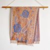 チベット風 牡丹唐草紋様 ショール Tibetan Polyester Peony Vine Shawl