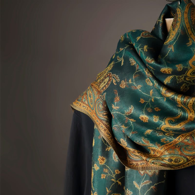 Tibetan Polyester Cashew Flower Wrap Tibetan Polyester Cashew Flower Wrap