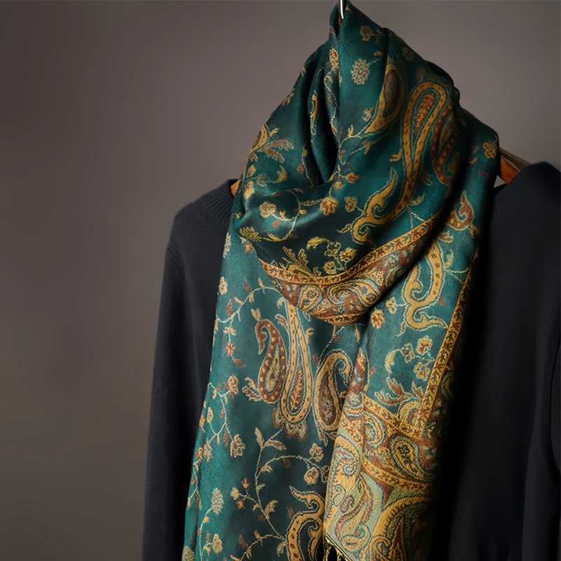 Tibetan Polyester Cashew Flower Wrap Tibetan Polyester Cashew Flower Wrap