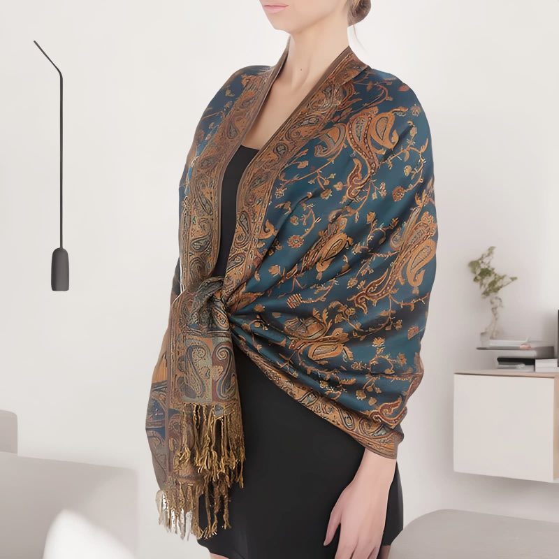 Tibetan Polyester Cashew Flower Wrap Tibetan Polyester Cashew Flower Wrap