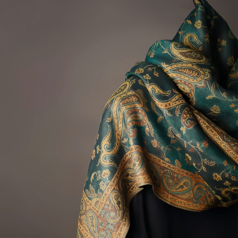 Tibetan Polyester Cashew Flower Wrap Tibetan Polyester Cashew Flower Wrap