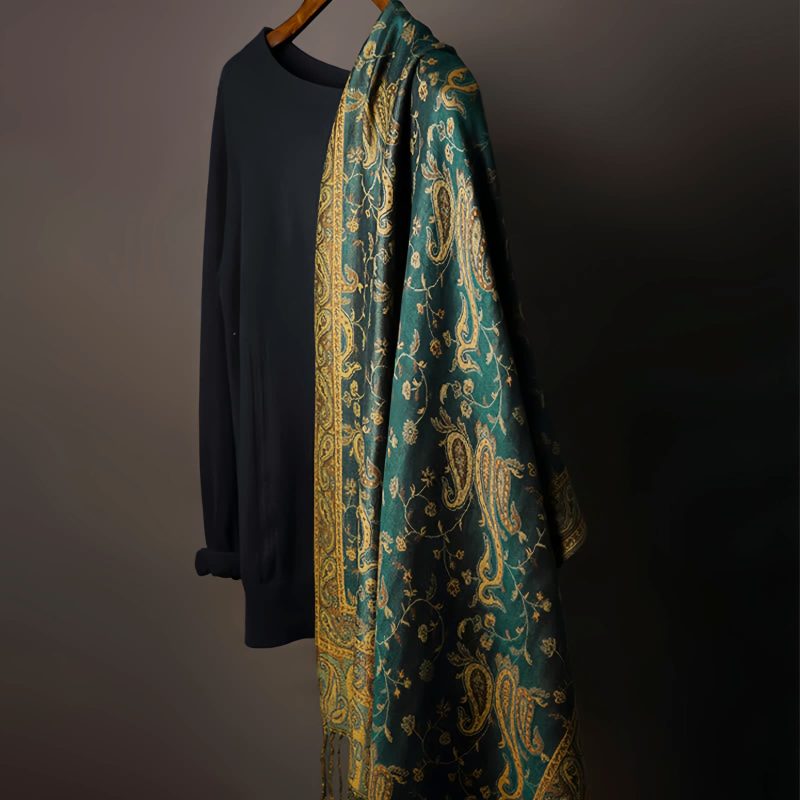 Tibetan Polyester Cashew Flower Wrap Tibetan Polyester Cashew Flower Wrap