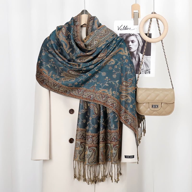 Tibetan Polyester Cashew Flower Wrap Tibetan Polyester Cashew Flower Wrap