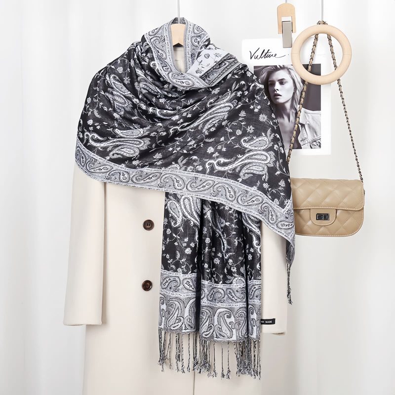 Tibetan Polyester Cashew Flower Wrap Tibetan Polyester Cashew Flower Wrap