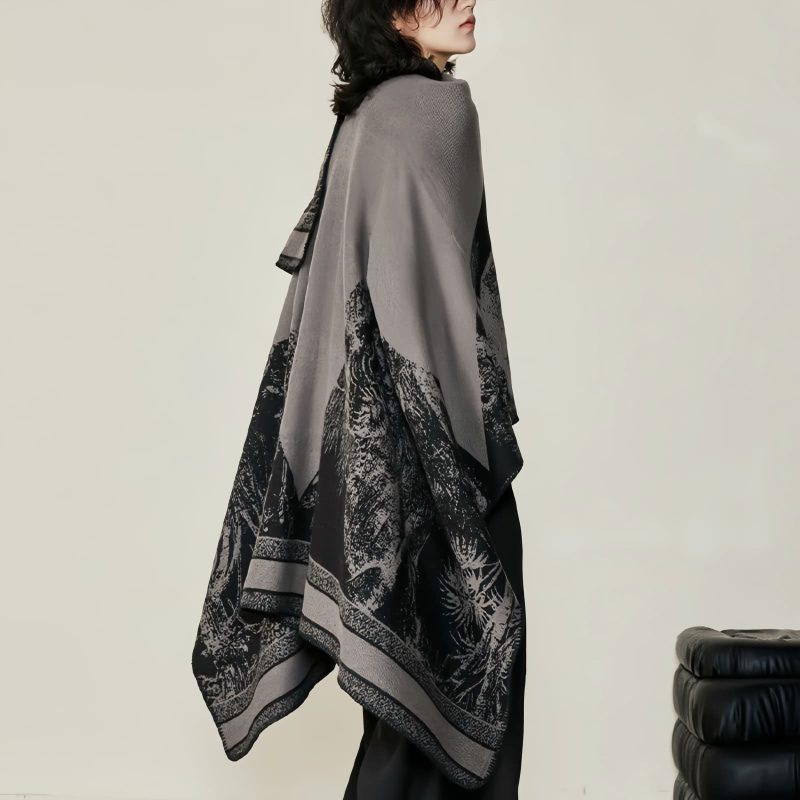 Tibetan Double-sided Shawl with Sika Deer Design Tibetan Double-sided Shawl with Sika Deer Design
