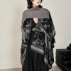 Tibetan Double-sided Shawl with Sika Deer Design Tibetan Double-sided Shawl with Sika Deer Design