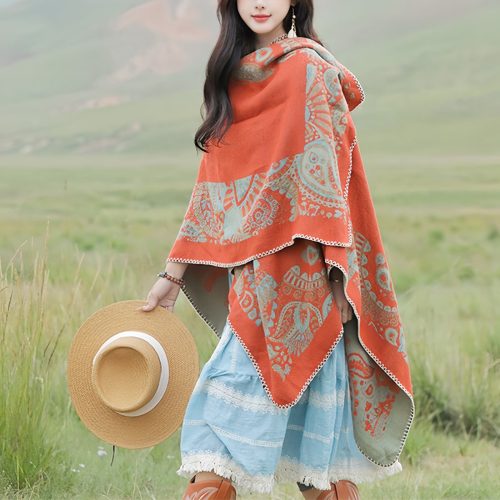 Tibet-Schal mit minimalistischem Muster Tibet-Schal mit minimalistischem Muster
