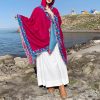 Tibetan Small Floral Hooded Shawl Tibetan Small Floral Hooded Shawl