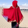 Tibetan Small Floral Hooded Shawl Tibetan Small Floral Hooded Shawl