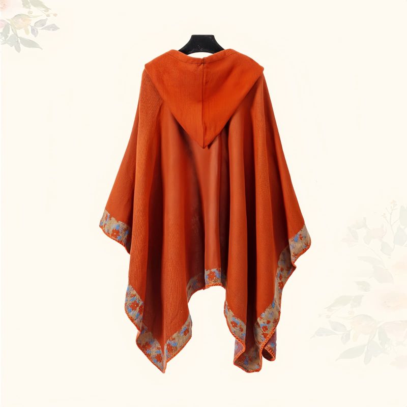 Tibetan Small Floral Hooded Shawl Tibetan Small Floral Hooded Shawl
