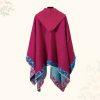 Tibetan Small Floral Hooded Shawl Tibetan Small Floral Hooded Shawl
