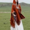 Tibetan Small Floral Hooded Shawl Tibetan Small Floral Hooded Shawl