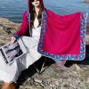 Tibetan Small Floral Hooded Shawl Tibetan Small Floral Hooded Shawl