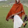 Tibetan Small Floral Hooded Shawl Tibetan Small Floral Hooded Shawl